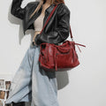Mode de style moto Sac à main femme de grande capacité