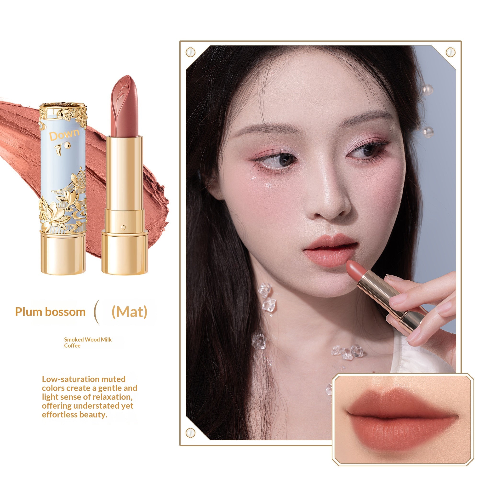 L'ensemble cadeau de maquillage de rouge à lèvres de la déesse de la fleur de ville interdite