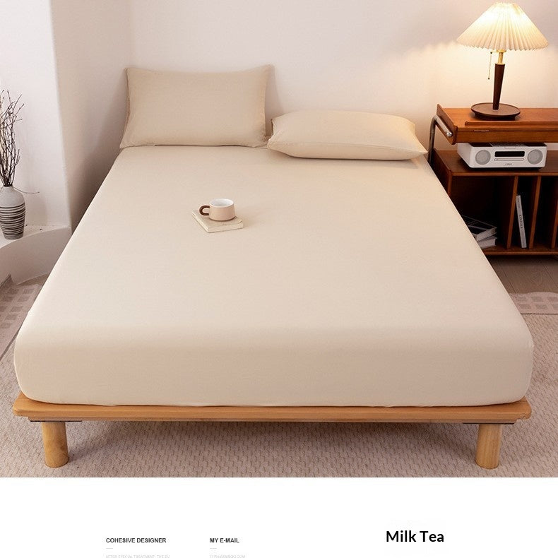 Lavé brossé de couleur solide feuille ajustée anti-dérapant couverture de lit tout-Inclusive Matelas Protecto