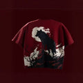 T-shirt à épaulettes rouge à vin de style américain