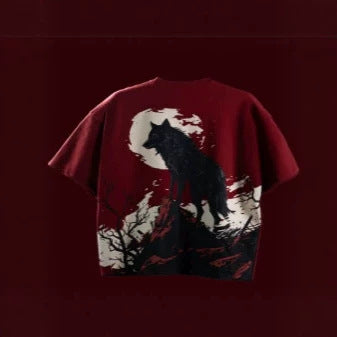 T-shirt à épaulettes rouge à vin de style américain