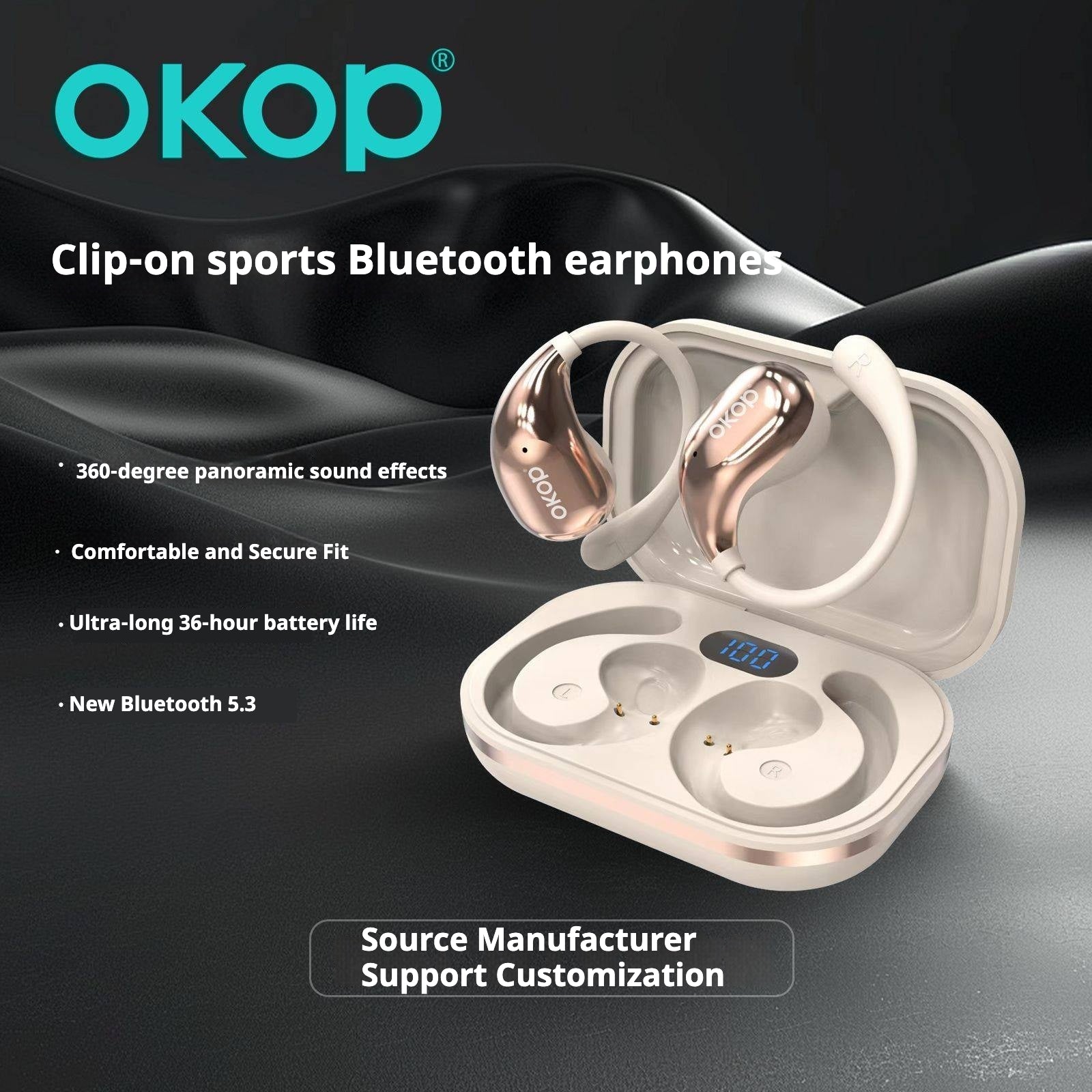 KP-217 Casque Bluetooth ouvert le plus vendu OWS Long Battery Life Sports-Ready Low- L