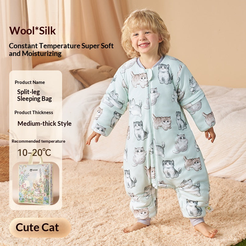 Sac de couchage Laine de soie Automne et hiver Épaisseur Température constante pour les enfants