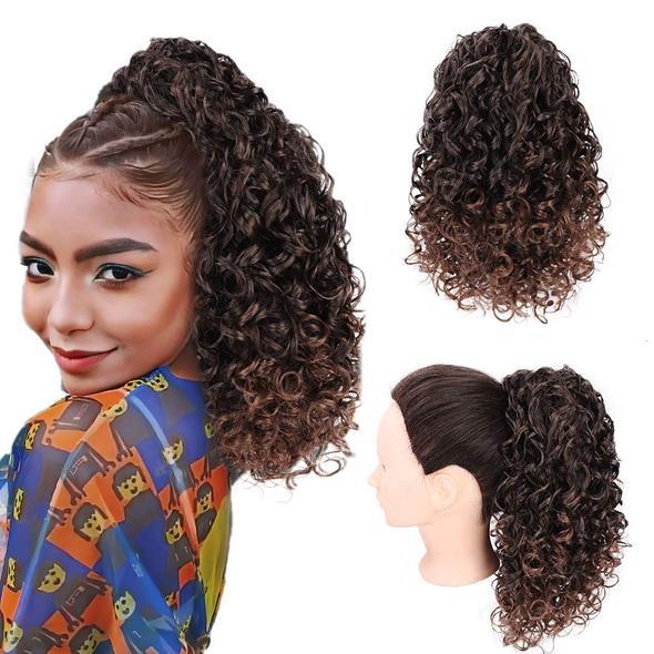 Perruque bouclée de sac à cheveux en mesh
