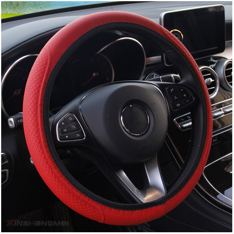 Couverture de volant de voiture Fibre en cuir double cercle