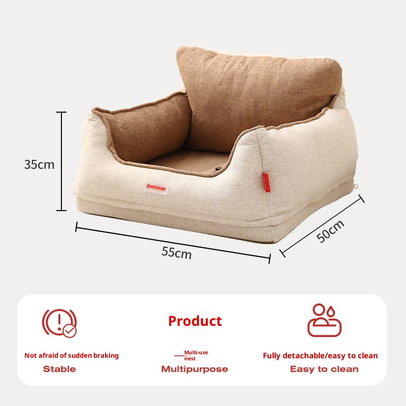 Coussin de siège de voiture de chien un must-have pour les petits et moyens chiens de rouler en toute sécurité dans le fro