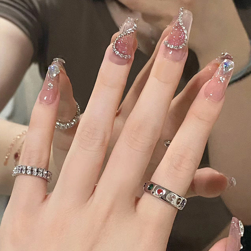 Internet Celebrity Handmade Armor Mid-long Love Edge Diamond Jelly Colle