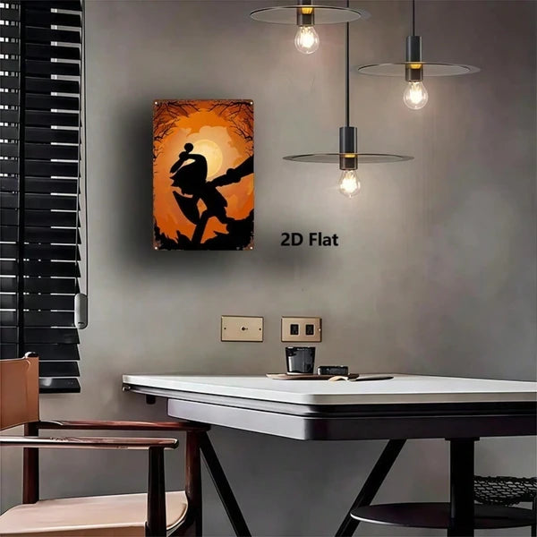 CIFbuy Halloween Lien Silhouette métal panneau 8x12 pouce