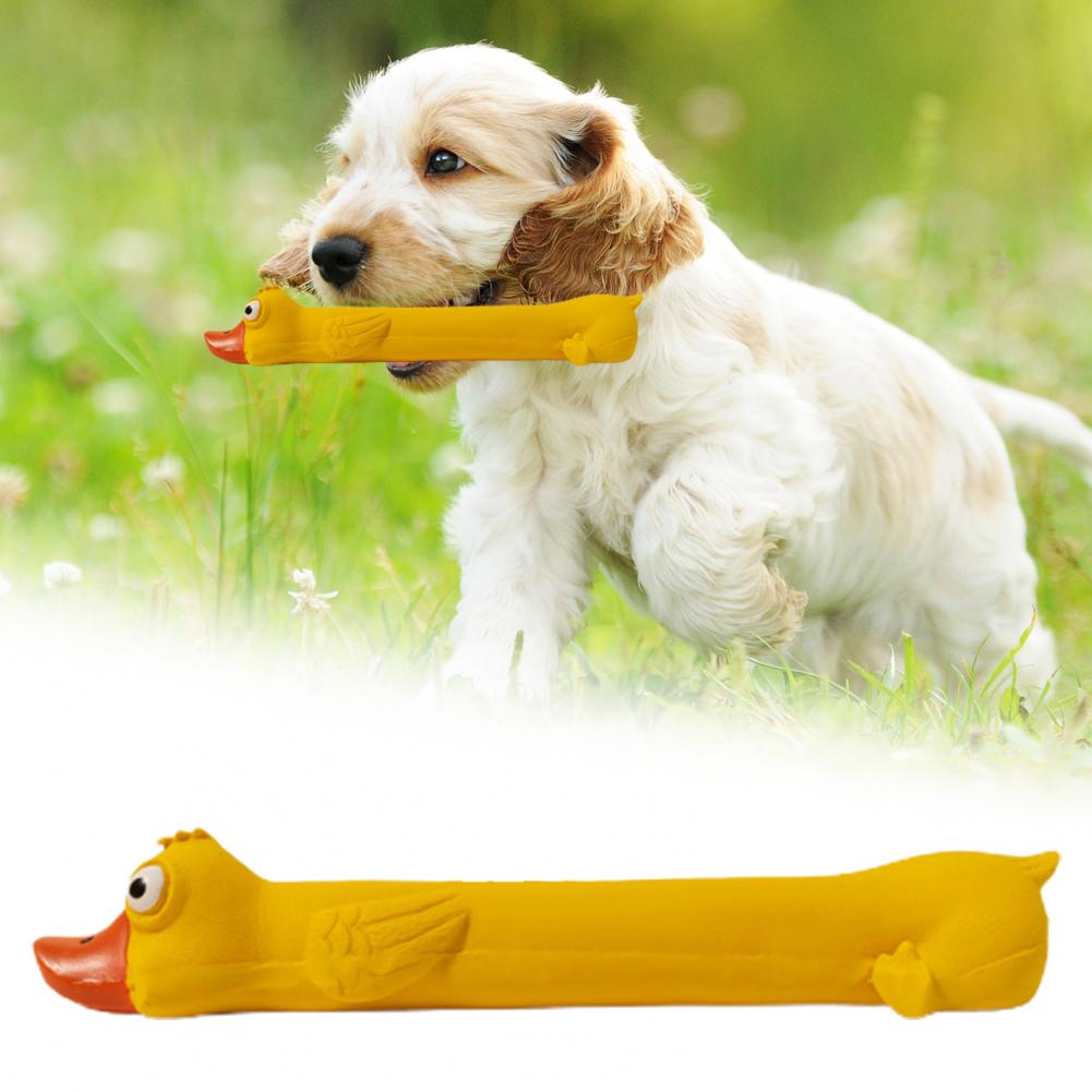 Dents Grinding Latex Dog Toy Dental Health Durable Dog Toy Mignon Yellow Duck Design Squeak