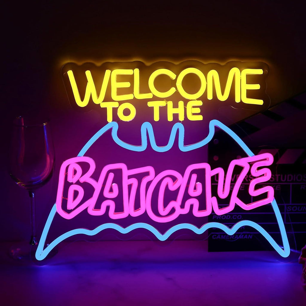 LED Neon Bat Cave Bar panneau lumineux décoratif avec Bells Flexible en forme d'éclairage