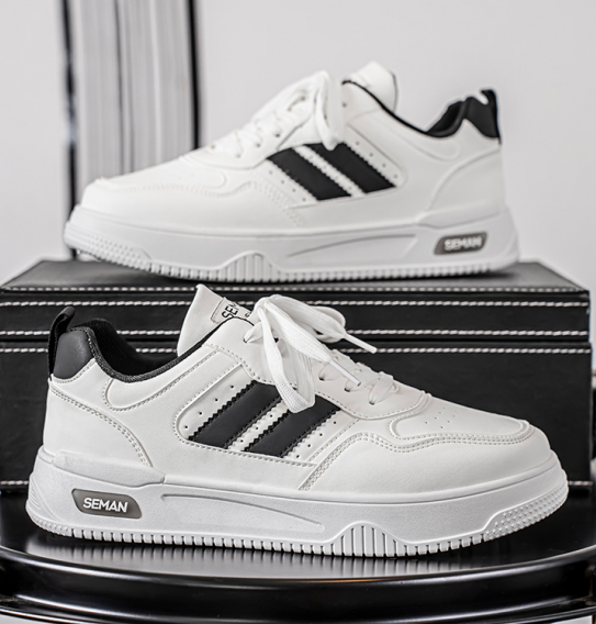 Respirant Blanc Platform Sneakers