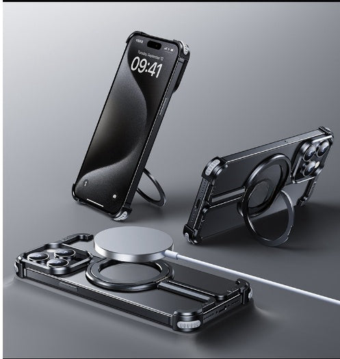 Airbag métallique anti-retour Shell Phone Case Protective Shock Absorption Aéronautique Grade Alumin