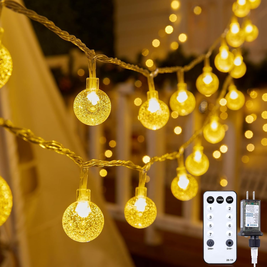 Lumières à cordes en cristal Globe 33Ft