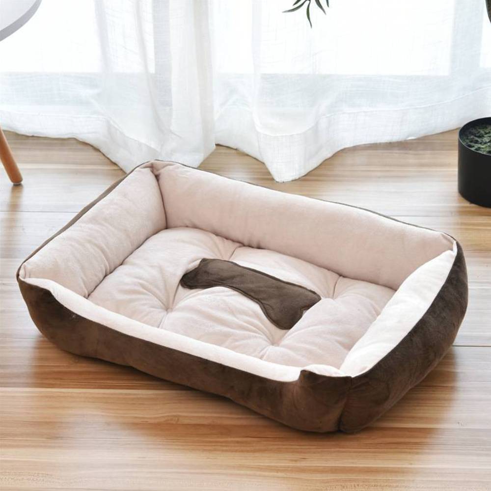 Grand lit de chien chaud en peluche tapis lavable calmant coussin pour chiot pour chien chat