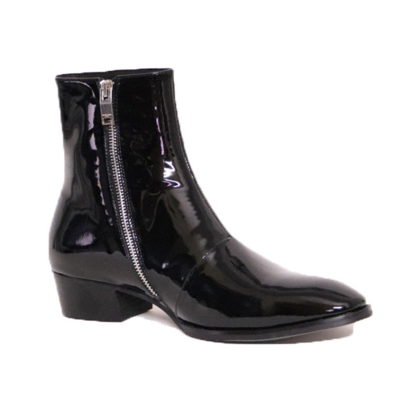Bottes de Chelsea en cuir pointue pour hommes Boots de style Dr Martens