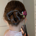 Rétro Rose Pearl Épin à cheveux de style chinois