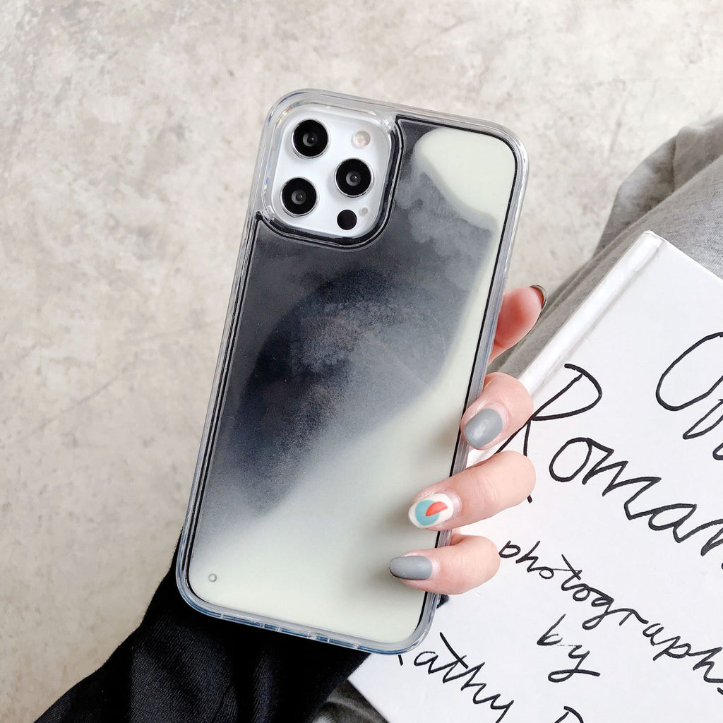 Coque de téléphone en poudre de paillettes lumineuses en plastique