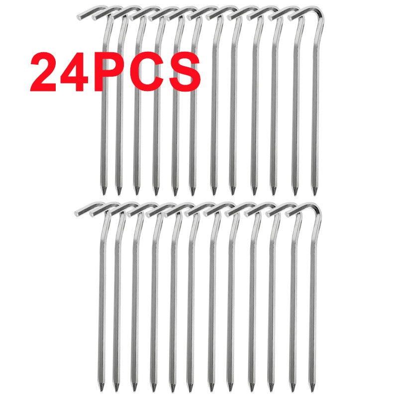 12 24Pcs 6mm X 180mm Tent Pegs Aluminium métal Stakes poids lourds Camping extérieur.