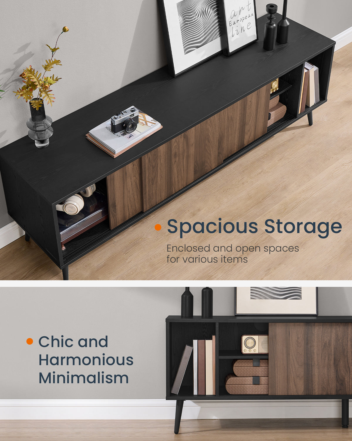SONGMICS HOME Superfast Toolless Assemblage TV Stand pour téléviseurs jusqu'à 72 pouces