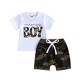 Short Camo couleur solide homme avec impression de lettre et manches courtes