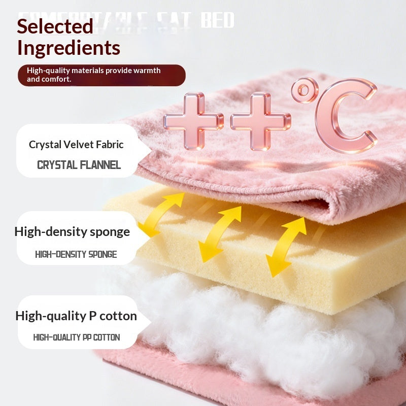 Warm, removable, washable plush pet bed with full enclosure