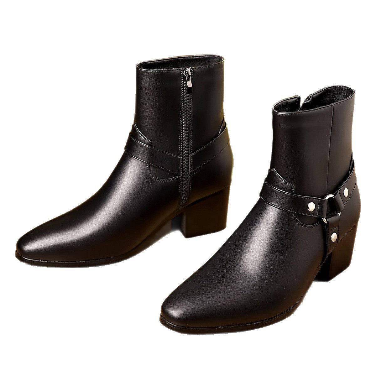 Bottes masculines pointues de style britannique mode