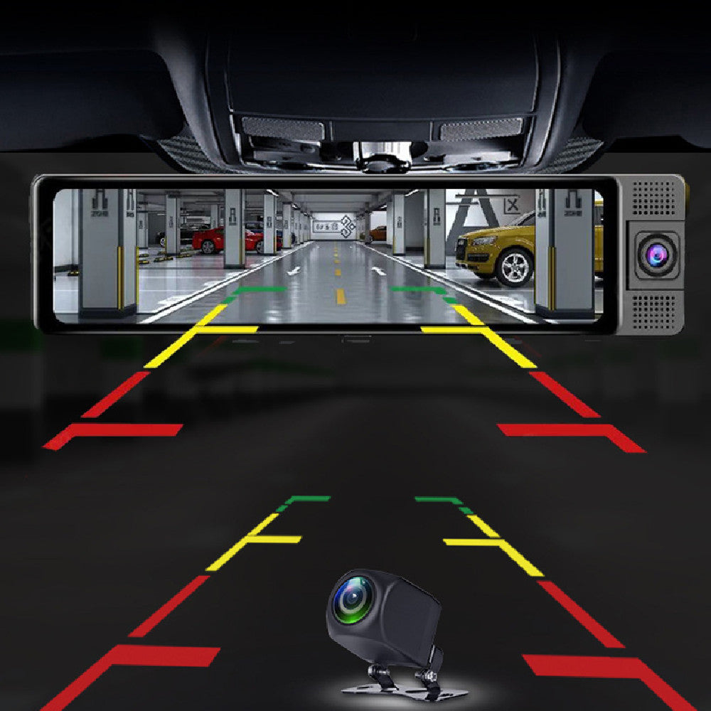 Vidéo de voiture de 12 pouces de trois verres 2K HD Rearview Mirror Driving Recorder Voice-controled Rever