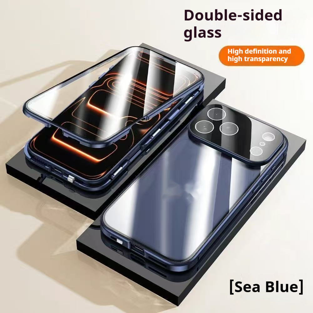 Cas de téléphone en verre double face Magneto applicable