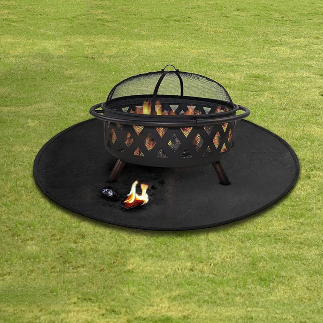 Tapis ignifuge rond noir revêtu de silicone liquide pour fours