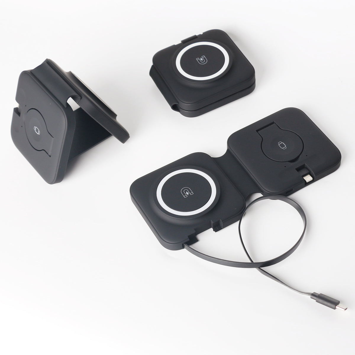 Chargeur magnétique sans fil Magsafe 15W pliable avec fil flexible