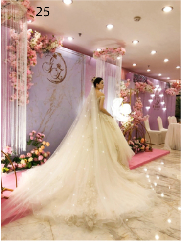 Robe de mariée Long Tail Luxury Super Fée Veil de mariage