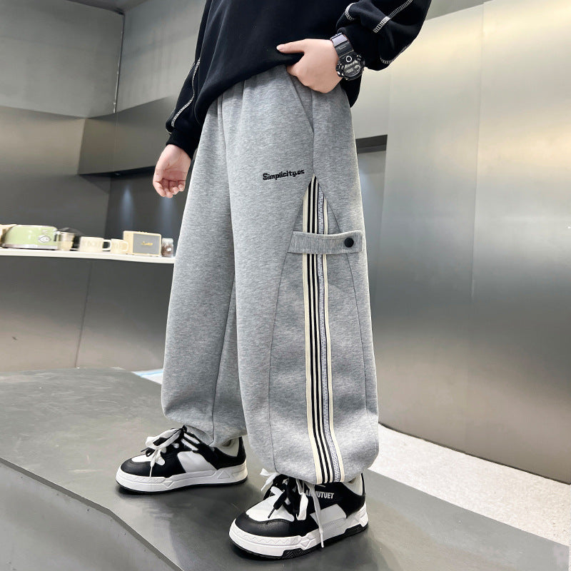 Sweatpants à jambes droites de mode pour garçons