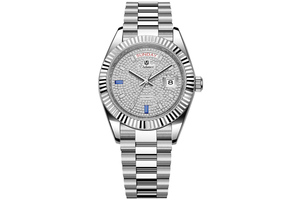 Montre mécanique homme automatique double-calendrier