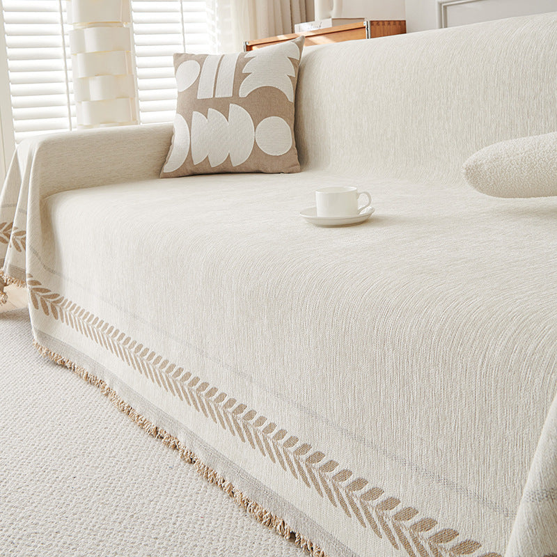 Chenille Housse de canapé Enveloppe complète Design universel minimaliste épais pour toutes les quatre saisons