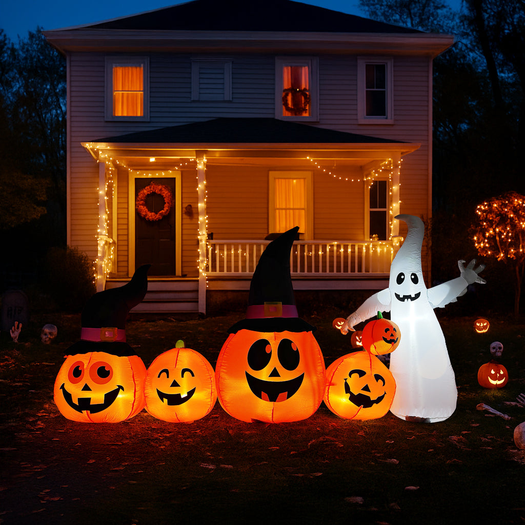 8FT Long Halloween gonflables citrouilles Ghost décorations extérieures