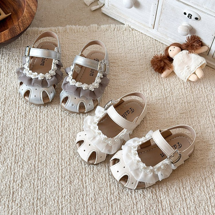 Sandales Baotou avec semelle douce et anti-dérapant chaussures de marche pour bébé
