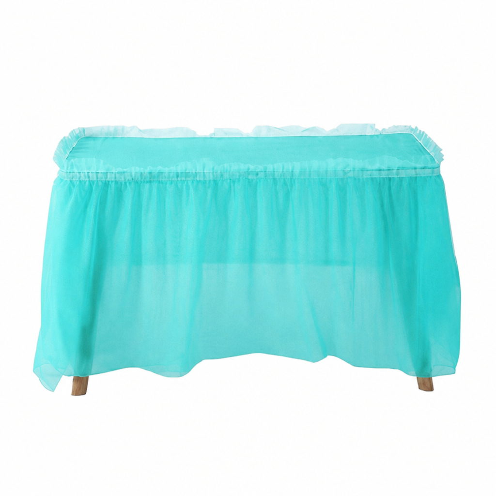 PEVA Jupe de table autocollante imperméable à l'huile-proof jetable skirting pour le mariage de fête