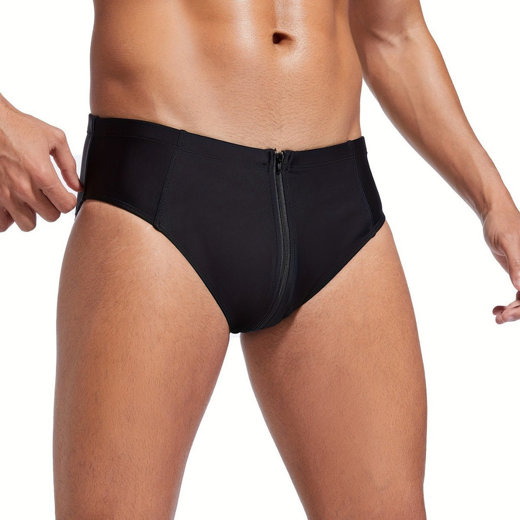 Hommes Low-rise Solid-color Trunks de bain brève