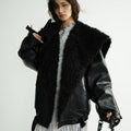 Mi-longueur Veste en cuir de silhouette PU poids lourd