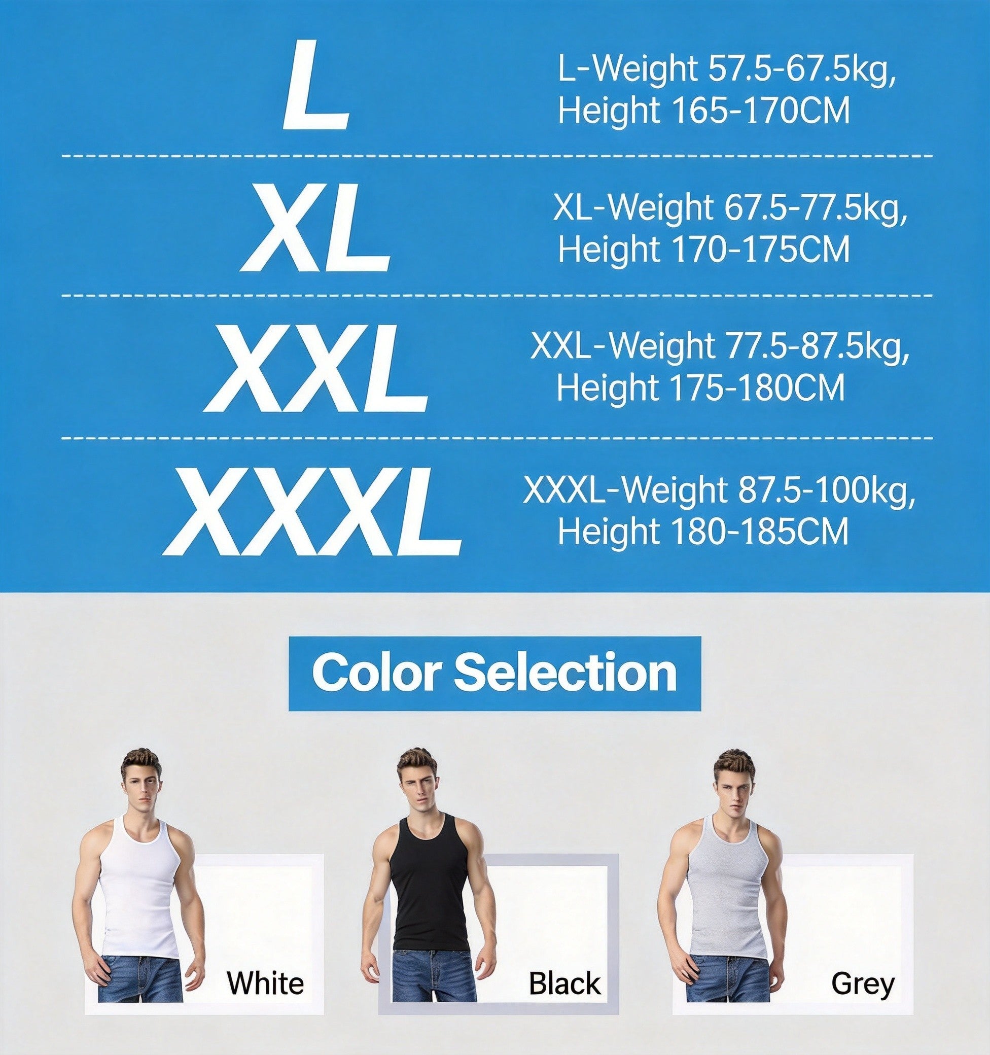 Longsha Vest Homme Cotton d'été Jeunes Slim Base Respirante Solide Couleur Fitne Sport Homme