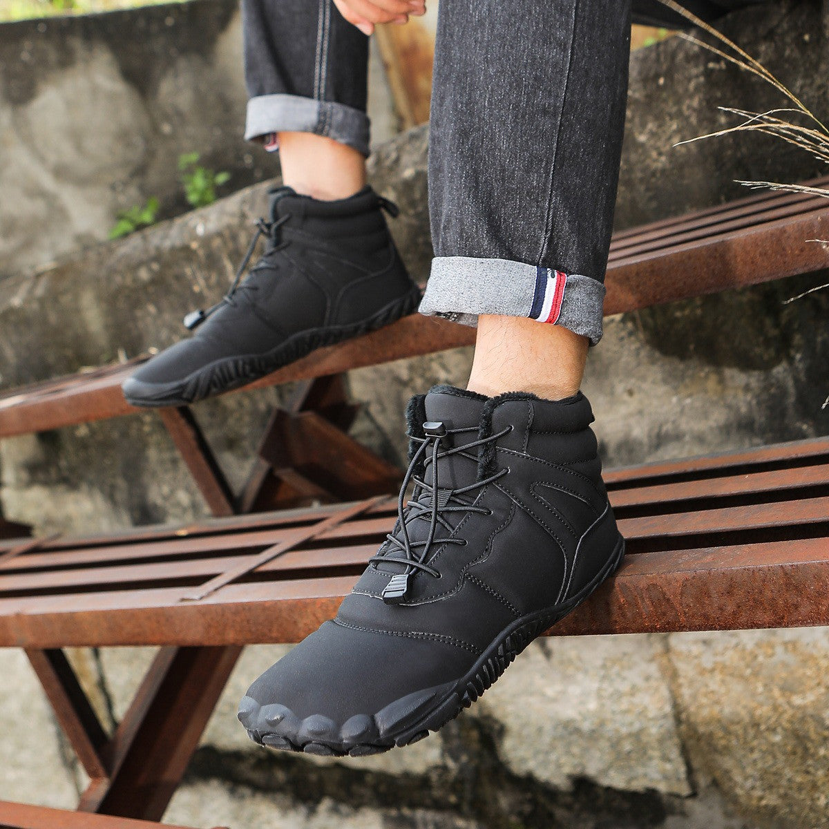 Chaussures de coton à cinq doigts Bottes de neige antidérapantes