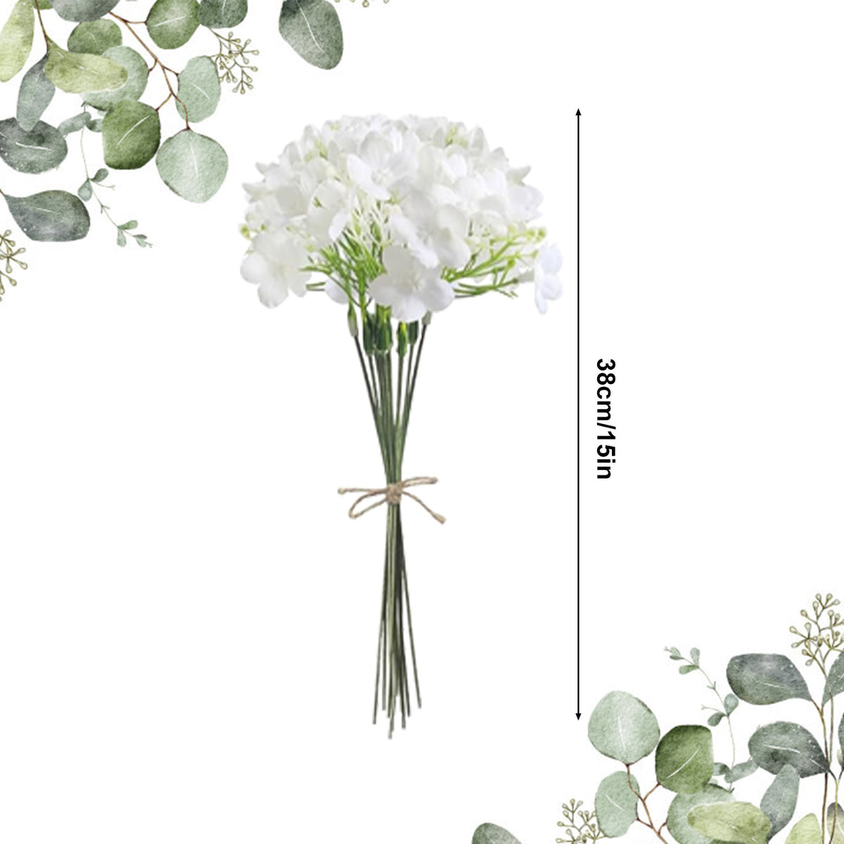 10 Blossoms artificiels de prune blanche miniature