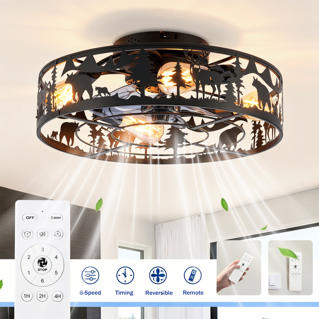 Éventails de plafond 20en Caged avec télécommande