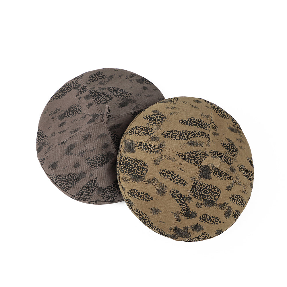 Mode Retro Gradient Leopard Imprimé Chapeau avec un Beret Top. Style de fille de style coréen