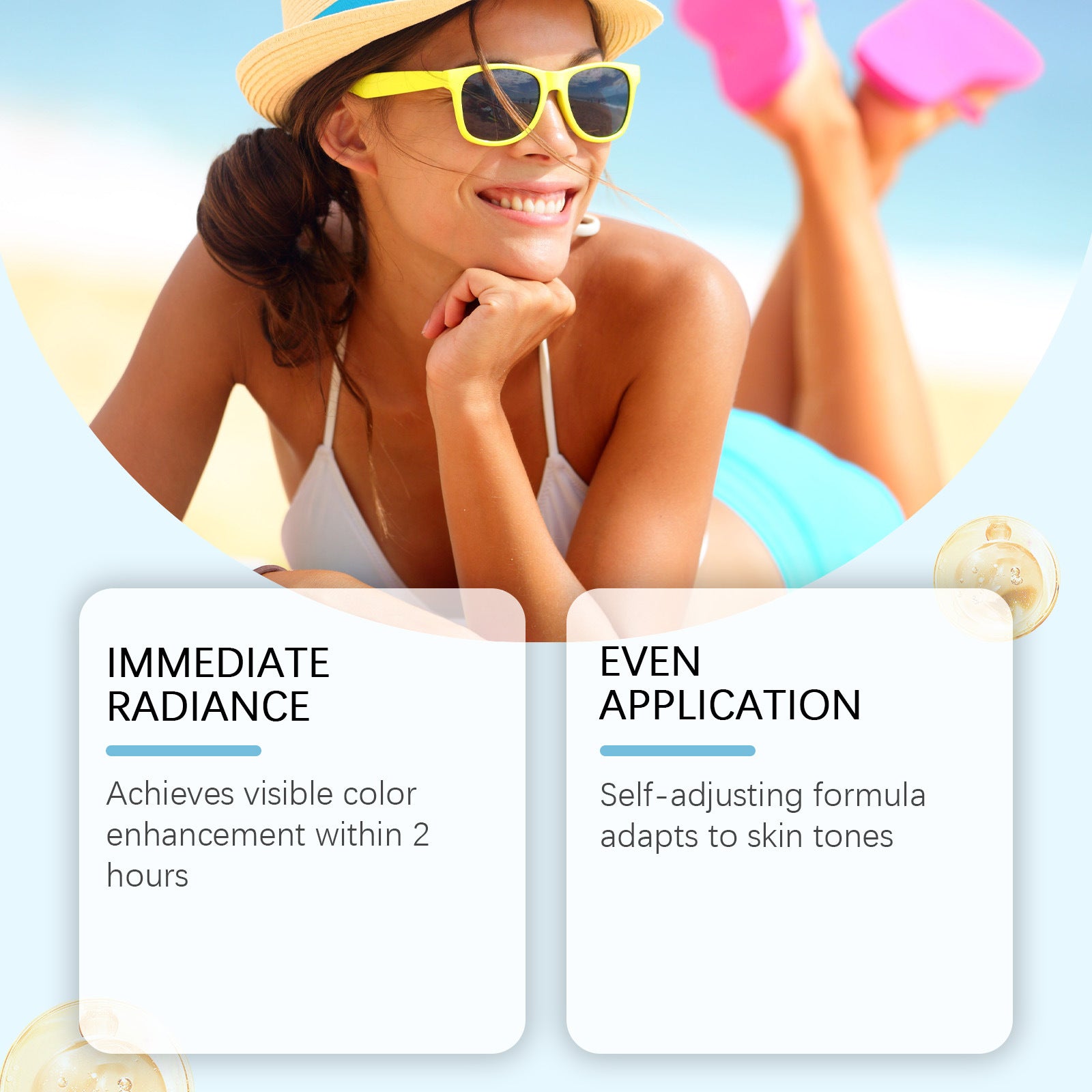 Oceaura Coconut Darkening Crème corporelle Coconut parfumé Carotène Sunless Tanning réglable C