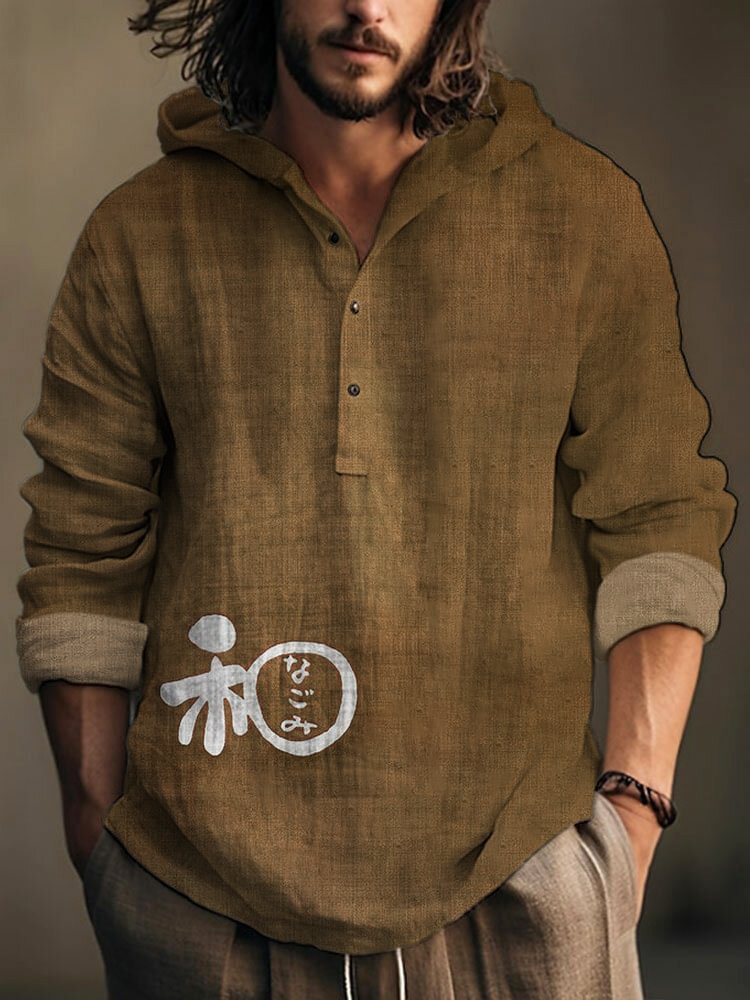 Pull à capuche avec boutons pour hommes