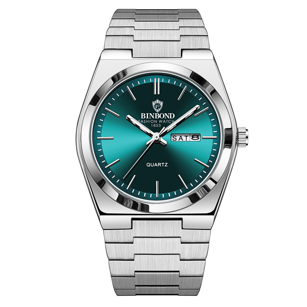 Mode acier inoxydable boucle hommes affaires Casual Quartz montre
