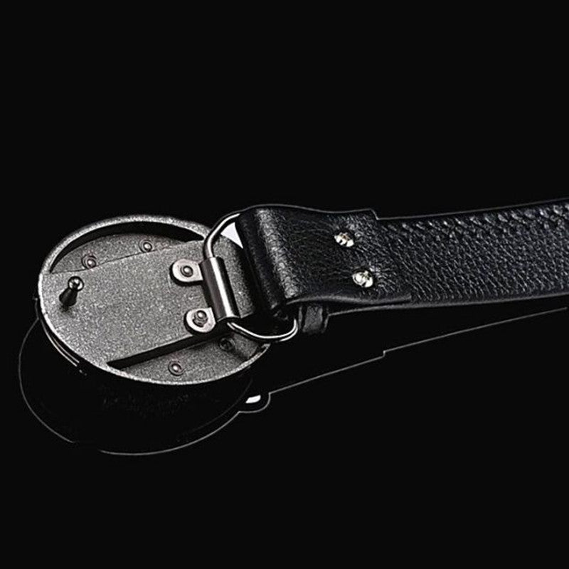 Smooth Buckle Ceinture auto-défense Couteau Punk Buckle Tête