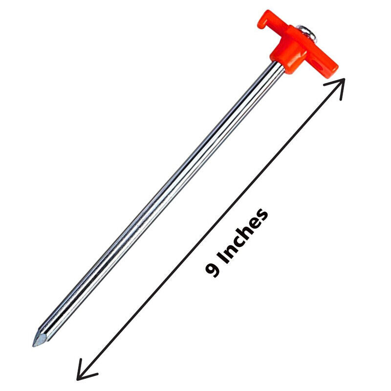 10Pcs Tente en acier galvanisé lourd Pèlerins en métal Camping Anchor de feuille de sol HS