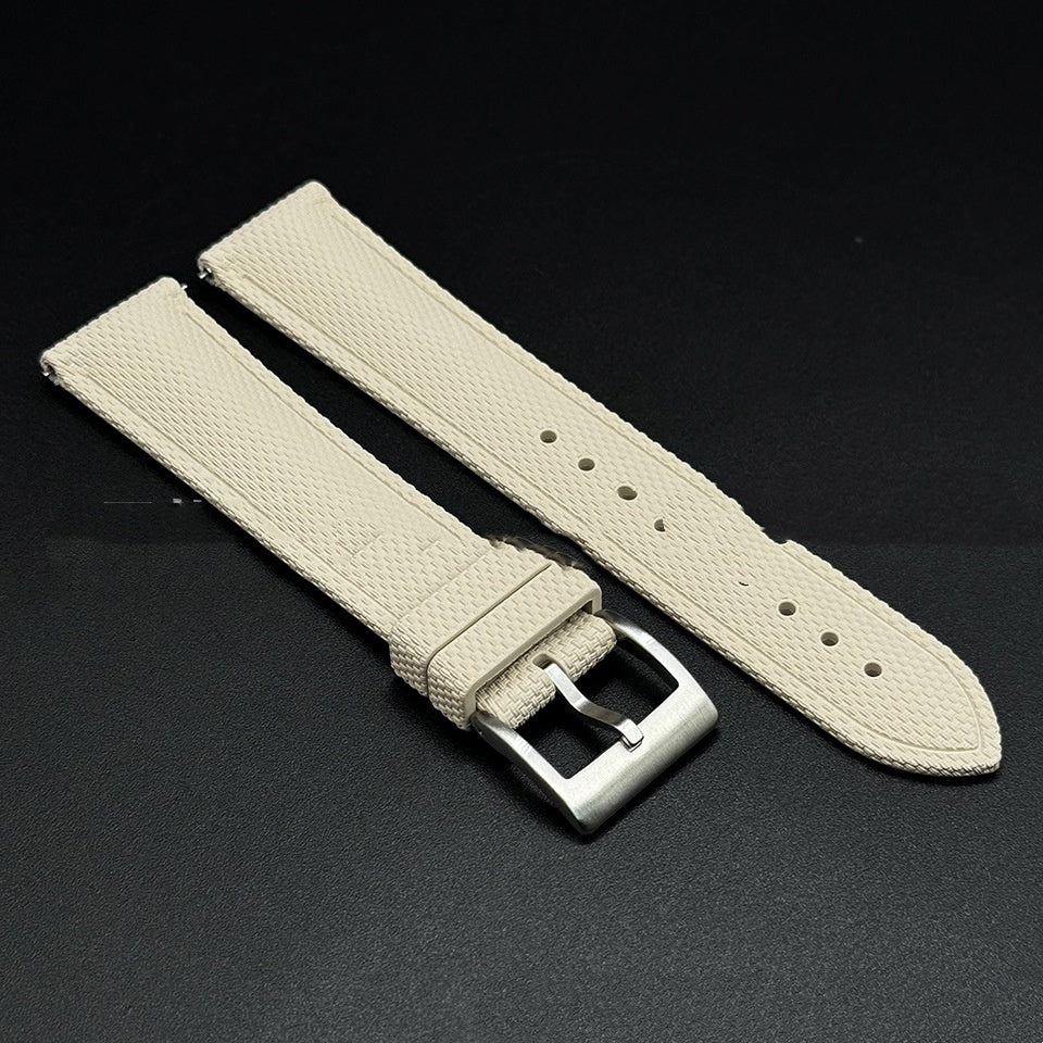 Sport-style fluoroelastomer watch strap